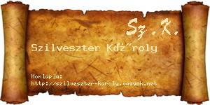 Szilveszter Károly névjegykártya