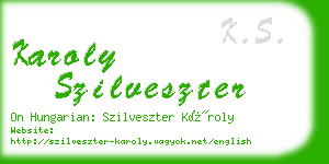 karoly szilveszter business card